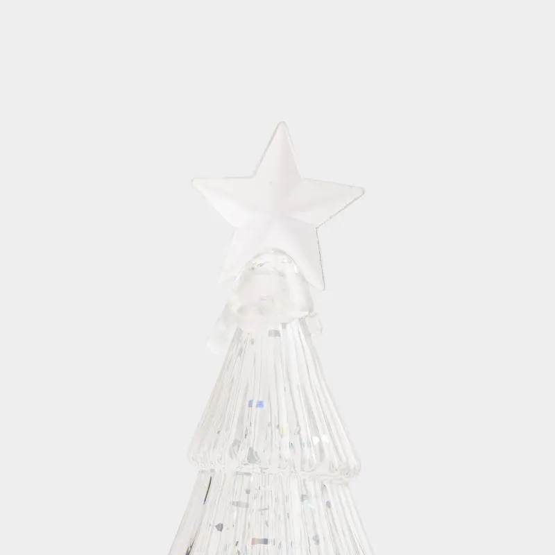 Снежный фонарь, 35 см, с подсветкой, пластик, шампань, Ель с блестками, Golden style, image-3