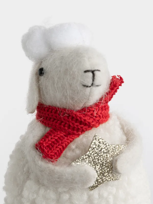 Игрушка елочная, 14 см, Овечка, Figure Christmas Fuzz, image-2
