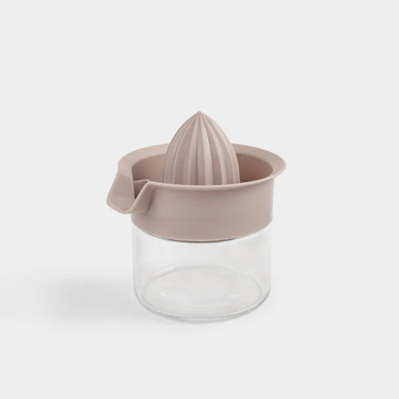 Соковыжималка для цитрусовых, 450 мл, с контейнером, пластик/стекло, серо-бежевая, Country