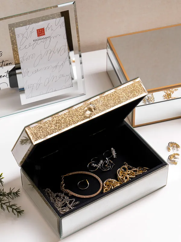 Шкатулка для украшений, 21х13 см, стекло, золотистый градиент, Actress, image-5