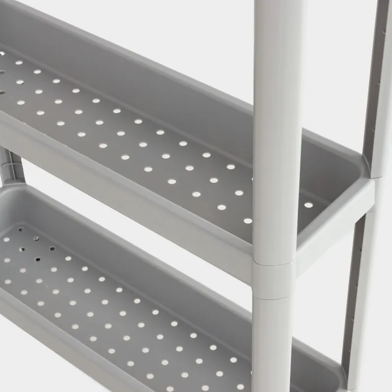Этажерка, 3-х ярусная, 58х18х75 см, пластик, серая, Grating, image-11