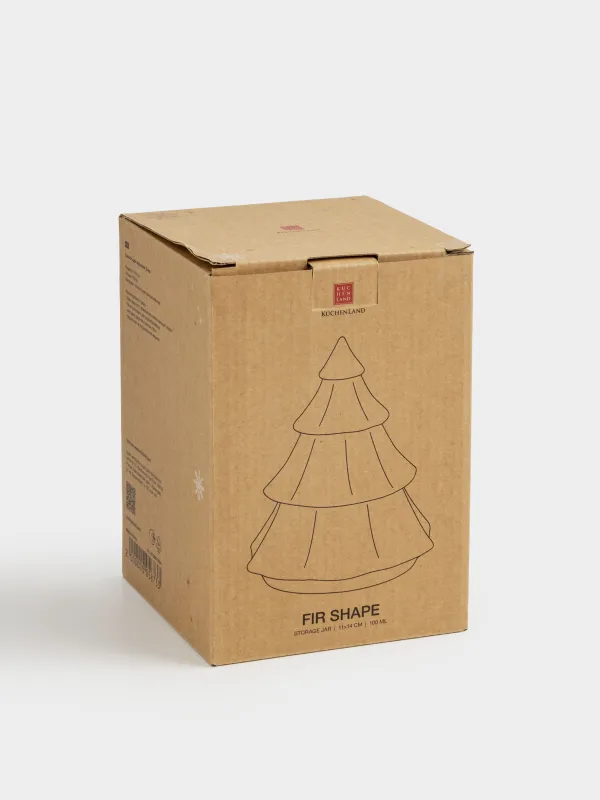 Емкость для хранения, 11х14 см, 100 мл, стекло, зеленая, Елка, Fir shape, image-4