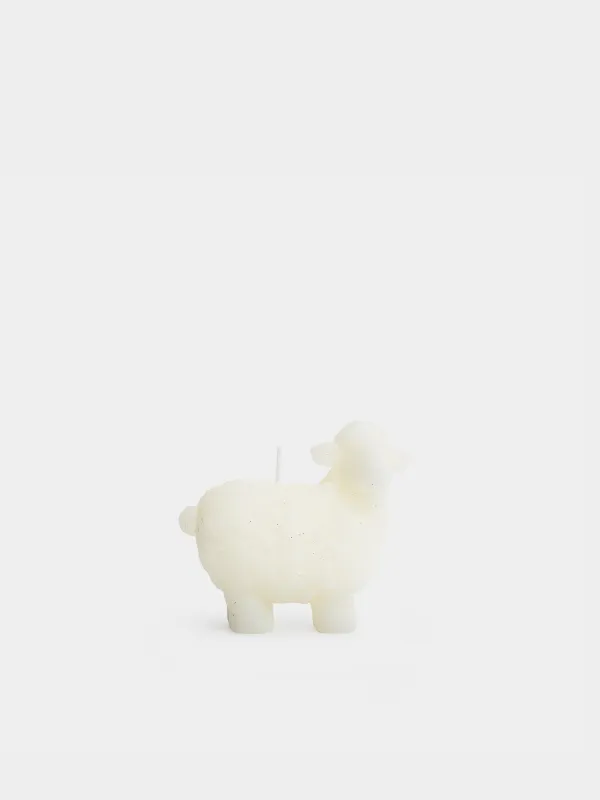 Свеча, 9х8 см, с блестками, Овечка, Shape candle, image-0