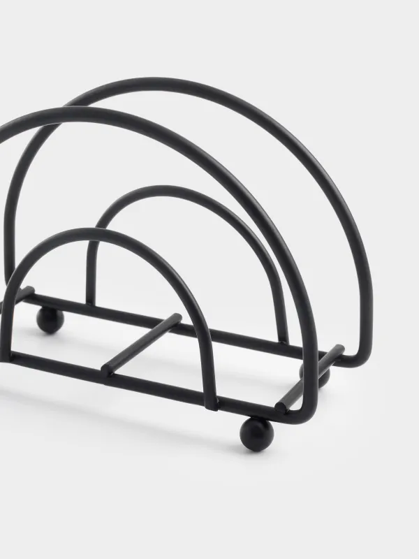 Салфетница, 10 см, металл, черная, Twist black, image-3