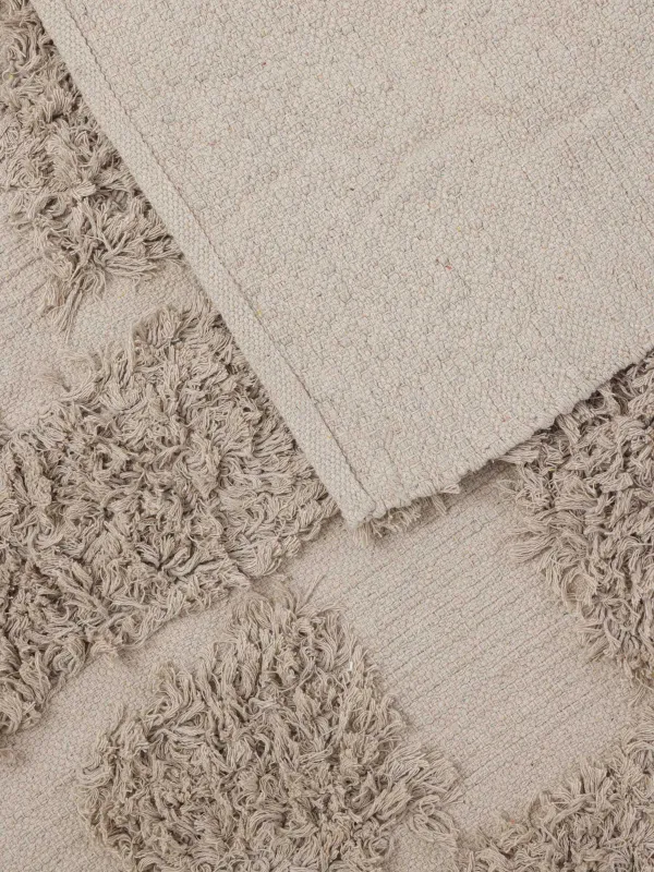 Ковер, 120х180 см, с ворсом, хлопок, бежевый, Cage pattern, image-4