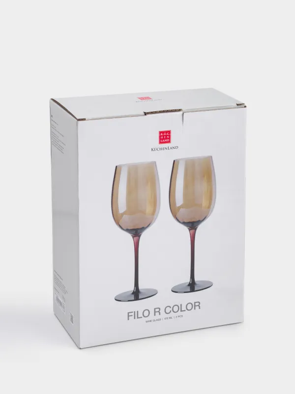Бокал для вина, 470 мл, 2 шт, стекло, янтарно-коричневый, Filo R color, image-5