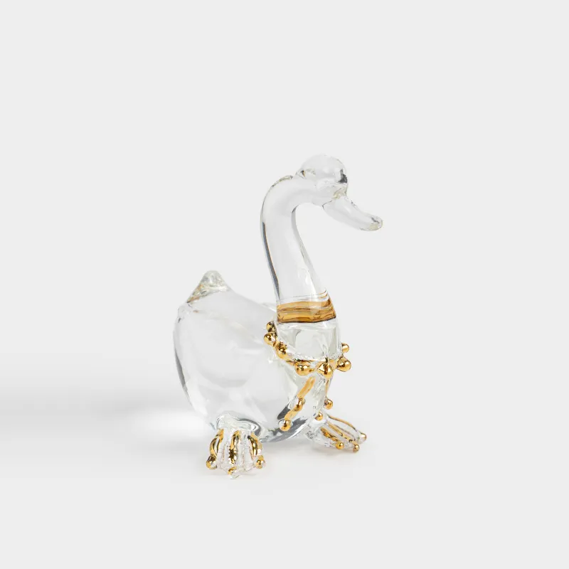 Статуэтка, 7 см, стекло, золотистая, Гусь, Vitreous