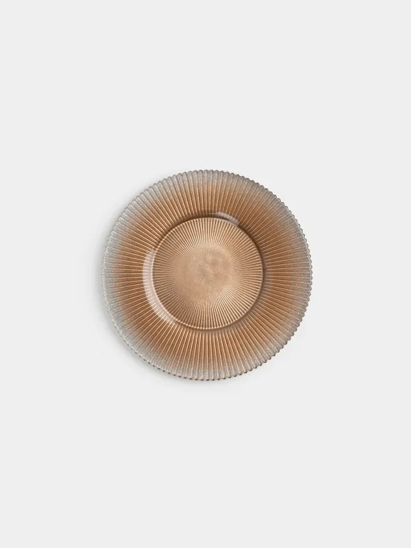 Тарелка закусочная, 23 см, стекло Р, золотистая, Ribby color, image-0