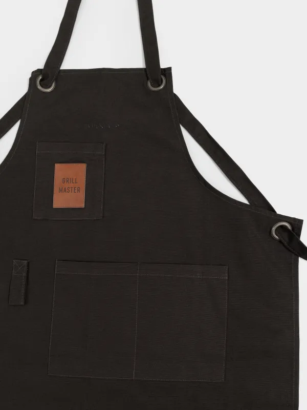 Фартук, 70х85 см, хлопок/искусственная кожа, коричневый, Grill master, Apron, image-1