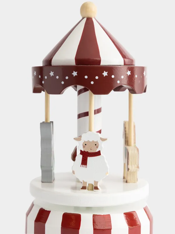 Статуэтка музыкальная, 14 см, заводная, Карусель, Christmas style, image-1