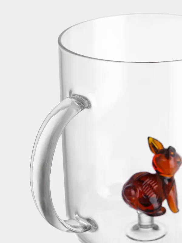 Кружка, 400 мл, стекло Б, Янтарный кролик, Shape, image-3
