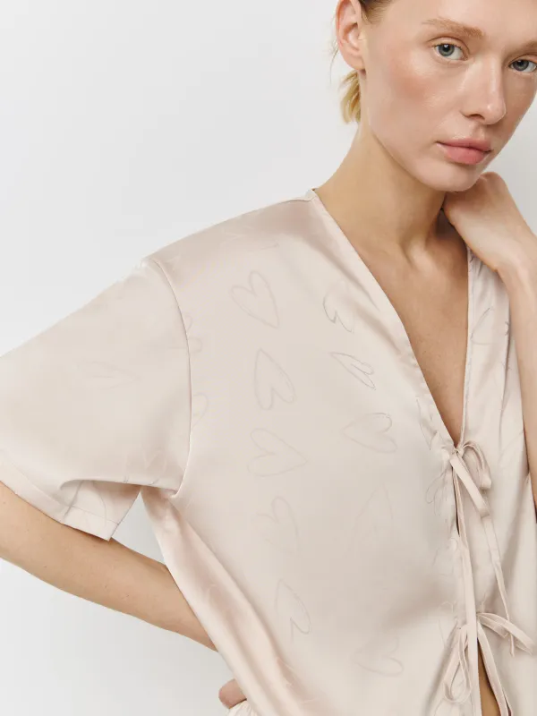 Рубашка женская, домашняя, с коротким рукавом, Arisha, image-2