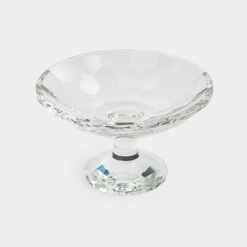 Ваза для фруктов, 20х12 см, на ножке, стекло, Diamond, image-1