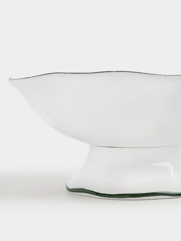 Ваза для фруктов, 27x12 см, на ножке, керамика, Лошадка, Сhristmas green, image-3