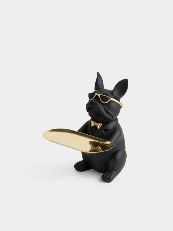 Блюдо декоративное, 23 см, с копилкой, Бульдог, Dog, image-0