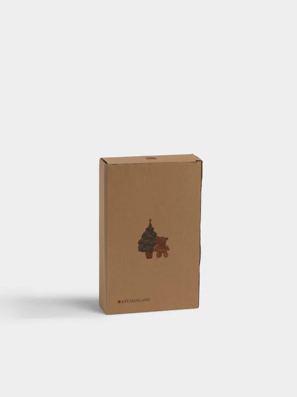Блюдо, 28х17х5 см, с бортами, Мишка с елкой, Christmas green, image-5