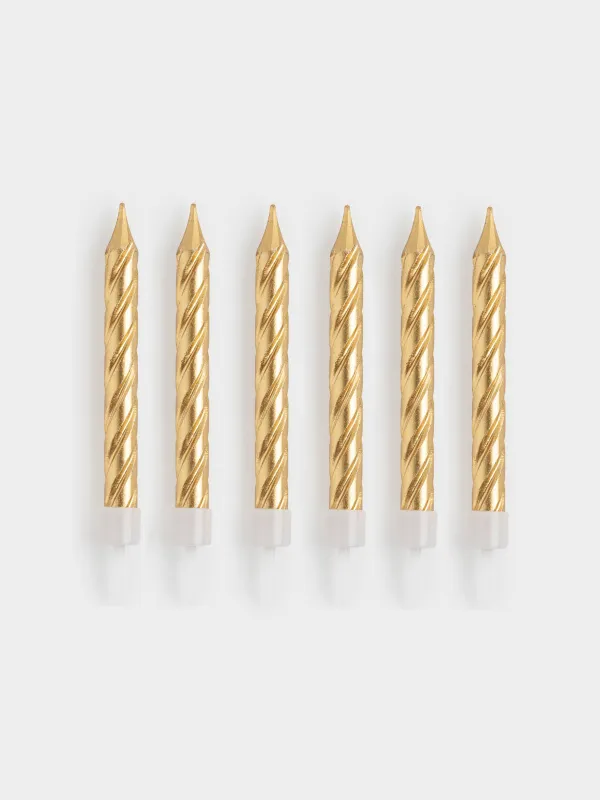 Свеча для торта, 6 шт, тонкая, Спираль, Birthday party, image-0