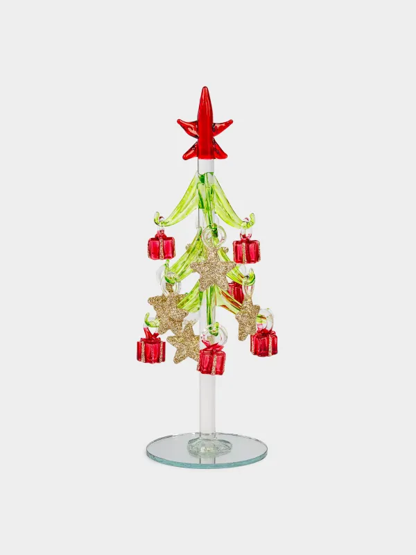 Статуэтка, 20 см, с подвесками, стекло, Ель с игрушками, Christmas vitreous, image-0