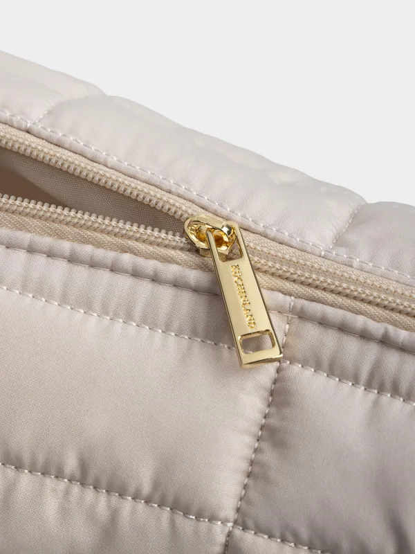 Косметичка, 18х26 см, стеганая, полиэстер, бежевая, One stitch, image-4