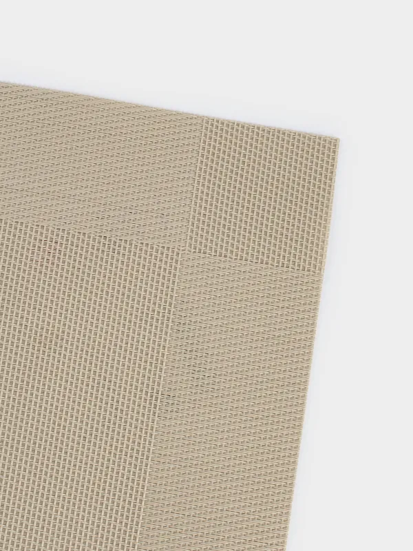 Салфетка под приборы, 30x45 см, ПВХ/полиэстер, прямоугольная, бежевая, Mats, image-3