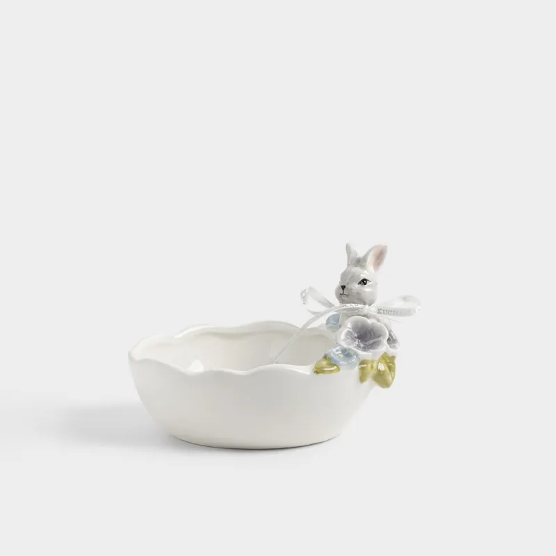 Пиала, 15х10 см, 300 мл, керамика D, молочная, Кролик с цветами, Easter