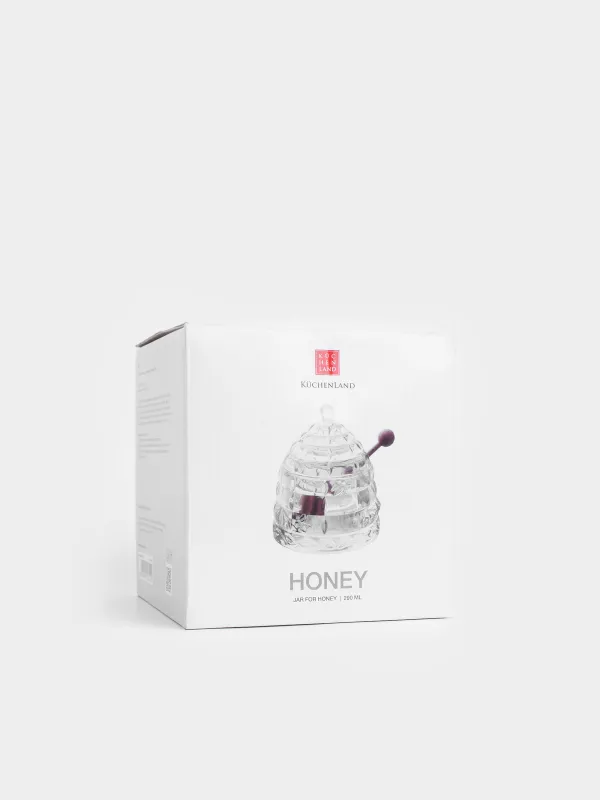 Банка для меда, 290 мл, с ложкой, Узоры, Honey, image-4