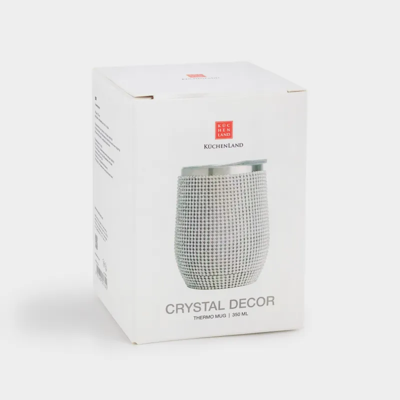 Термокружка, 350 мл, сталь/стразы, серебристая, Crystal shine, image-4