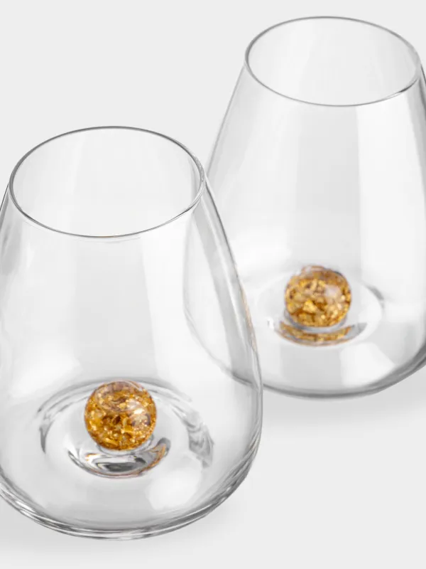Стакан, 11 см, 460 мл, 2 шт, кристальное стекло, Янтарный шар, Sorento globular, image-4