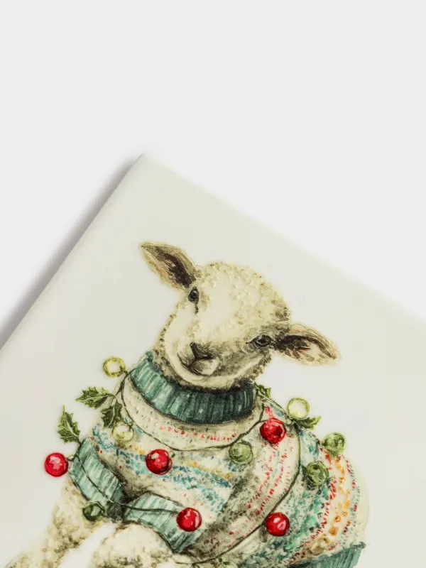 Подставка под кружку, Овечка, Christmas sheep, image-1