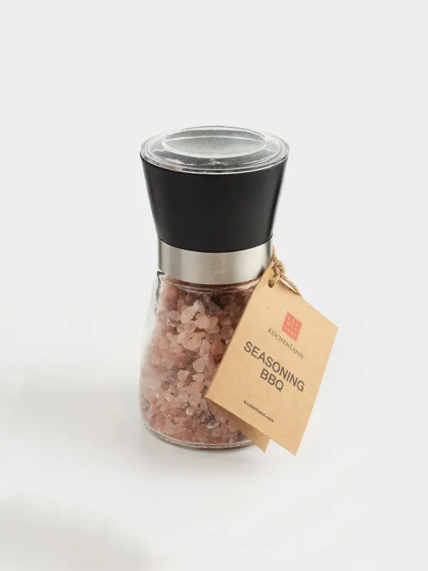 Мельница для специй 13 см, механическая, стекло, Розовая соль, Seasoning BBQ, image-3