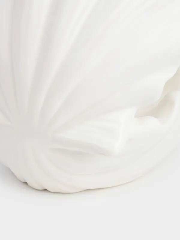 Светильник декоративный, 10х11 см, фарфор P, белый, Ракушка с жемчужиной, Tridacna, image-4