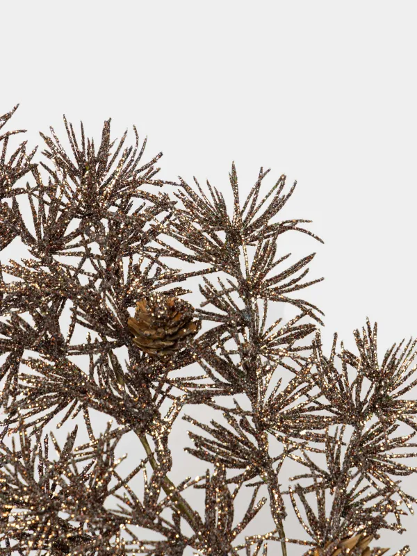 Ветка декоративная, 50 см, Шишки в блестках, Conifer delice, image-1