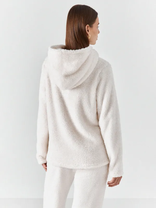 Худи женское, искусственный мех, молочное, Kiriana, image-3
