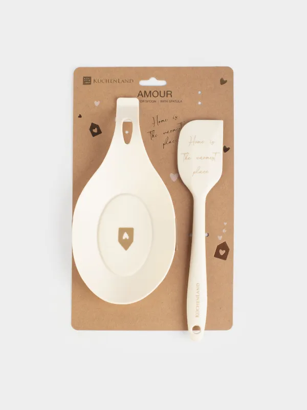 Подставка под ложку, 20 см, с лопаткой, Дома, Amour, image-5