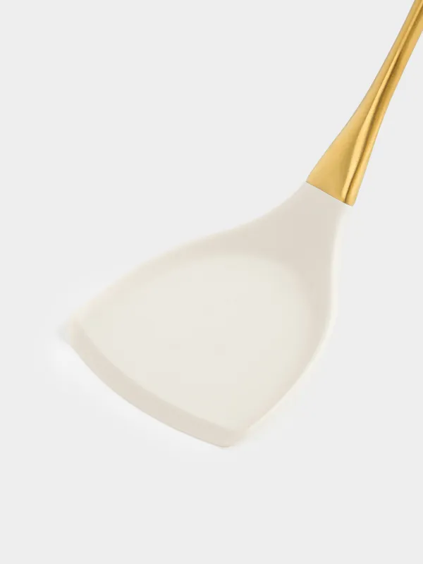 Лопатка, 36 см, силикон/сталь, молочно-золотистая, Pintino, image-1