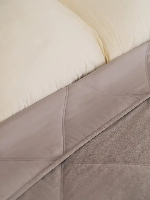 Покрывало, 220х240 см, стеганое, букле/микрофибра, серое, Boucle, image-4