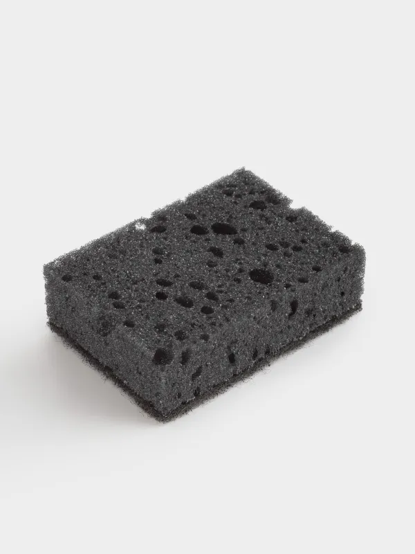 Губка для мытья посуды, 10x7 см, 5 шт, поролон/абразив, черная, Black clean, image-3