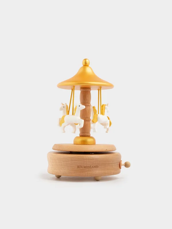 Статуэтка музыкальная, 17 см, заводная, Карусель, Music wood, image-0