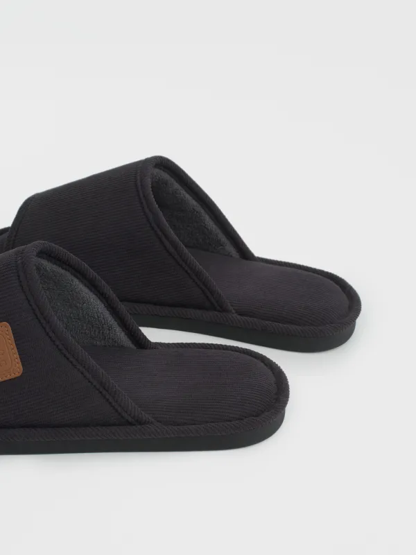 Тапочки мужские, домашние, полиэстер, графитовые, Serious, image-3