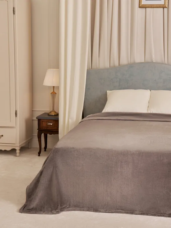 Покрывало, 220х240 см, фланель, коричневое, Flannel, image-3