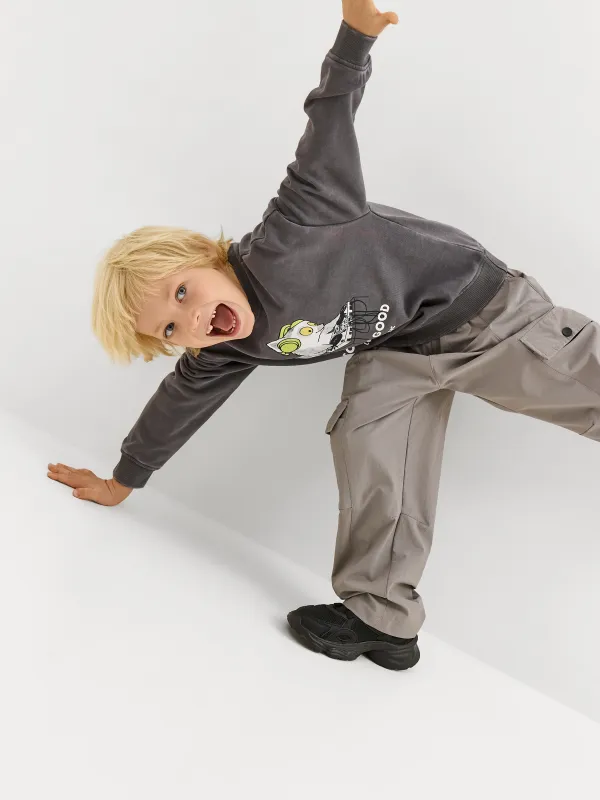 Брюки-карго, р. 104 см, для мальчиков, с вшитым ремнем, полиамид/спандекс, серые, Jamal, image-2