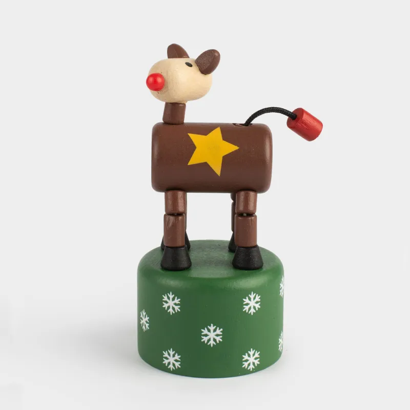 Игрушка, 10x5 см, дергунчик, дерево, коричневая, Собака, Dog