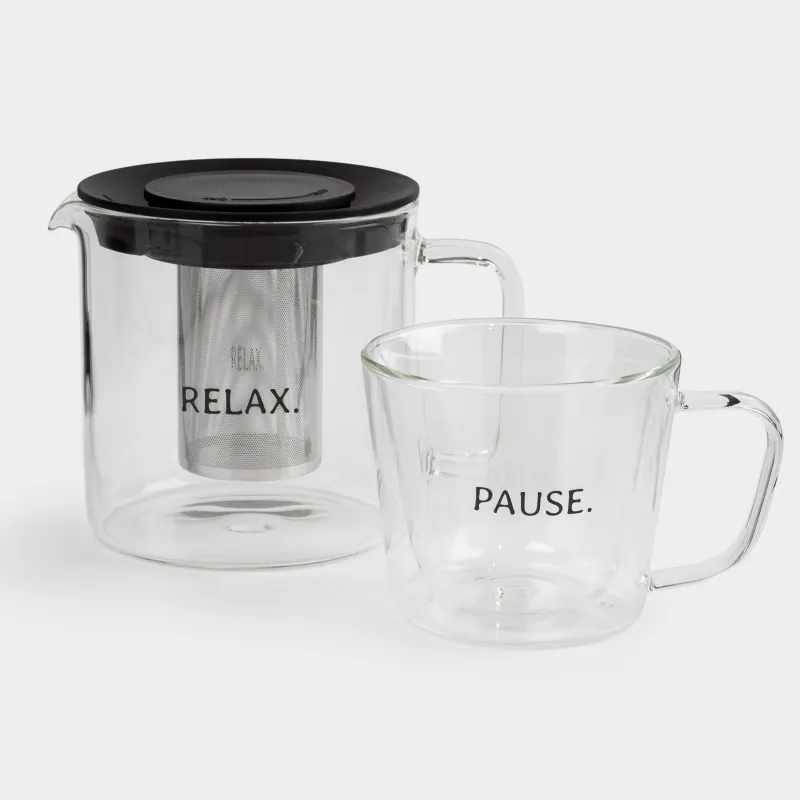 Набор чайный, 1 перс, 2 пр, стекло Б/сталь/пластик, Air