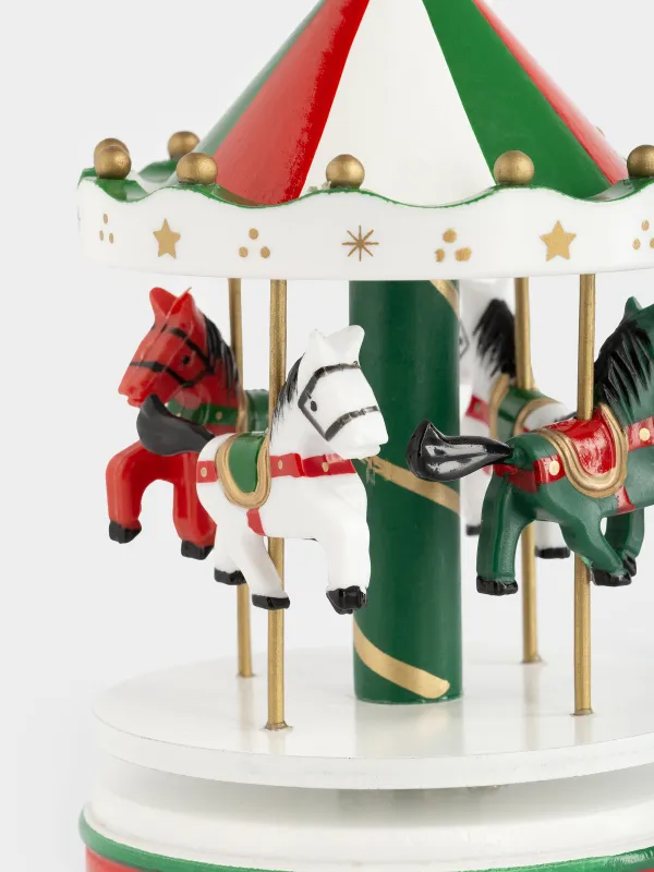 Статуэтка музыкальная, 19 см, заводная, Карусель, Christmas style, image-0