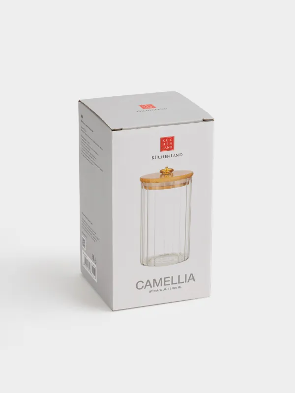 Банка для сыпучих продуктов, 800 мл, стекло Б/бамбук, Camellia, image-5
