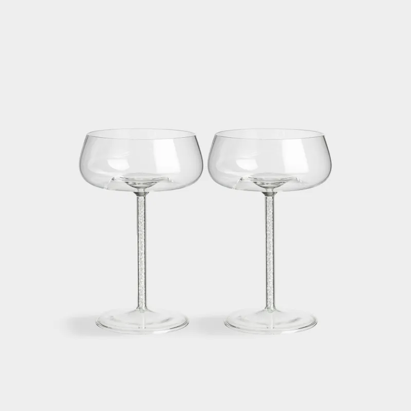 Бокал-креманка для шампанского, 2 шт, со стразами, Sorento crystal