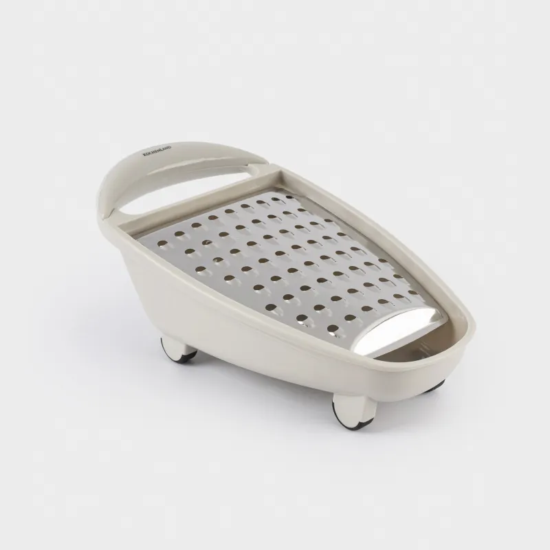 Терка, 26 см, с контейнером, сталь/пластик, светло-серая, Assist