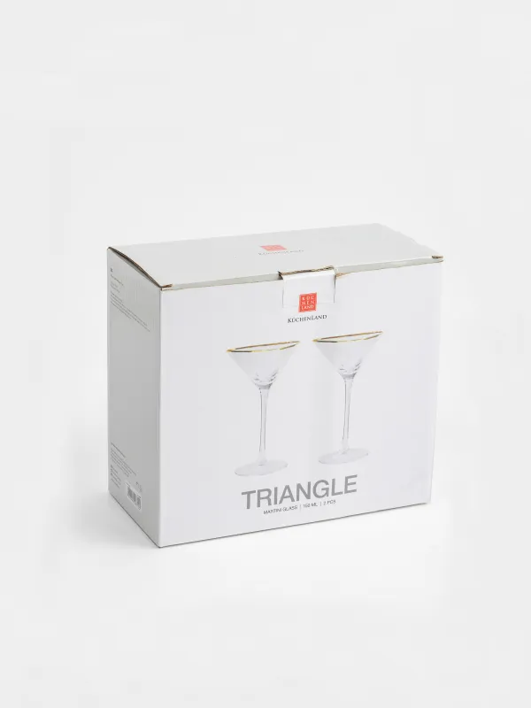Бокал для мартини, 150 мл, 2 шт, стекло, золотистый кант, Triangle Gold, image-6