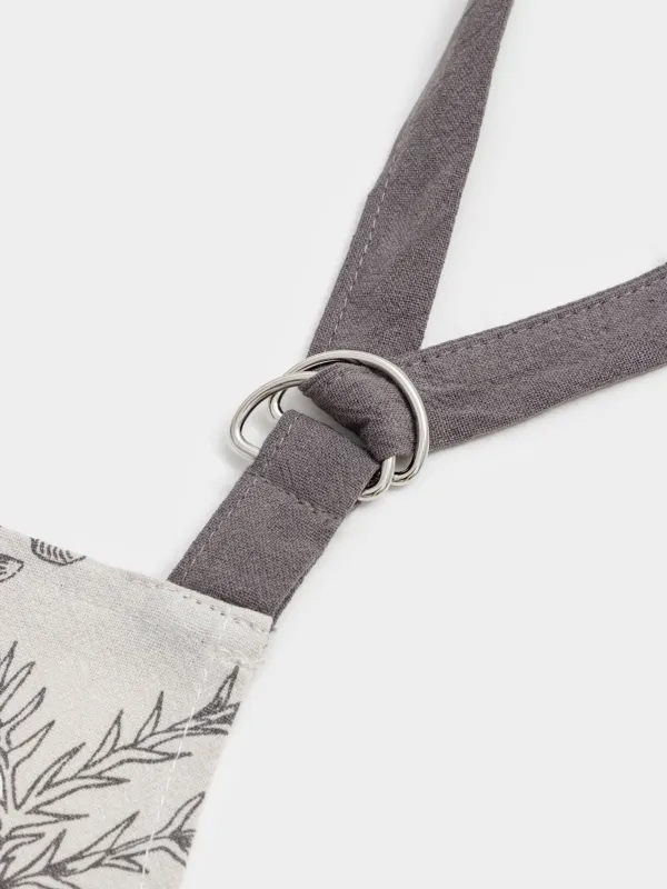 Фартук, 65х80 см, хлопок, серо-бежевый, Снегири на ветках, Bullfinchs, image-3