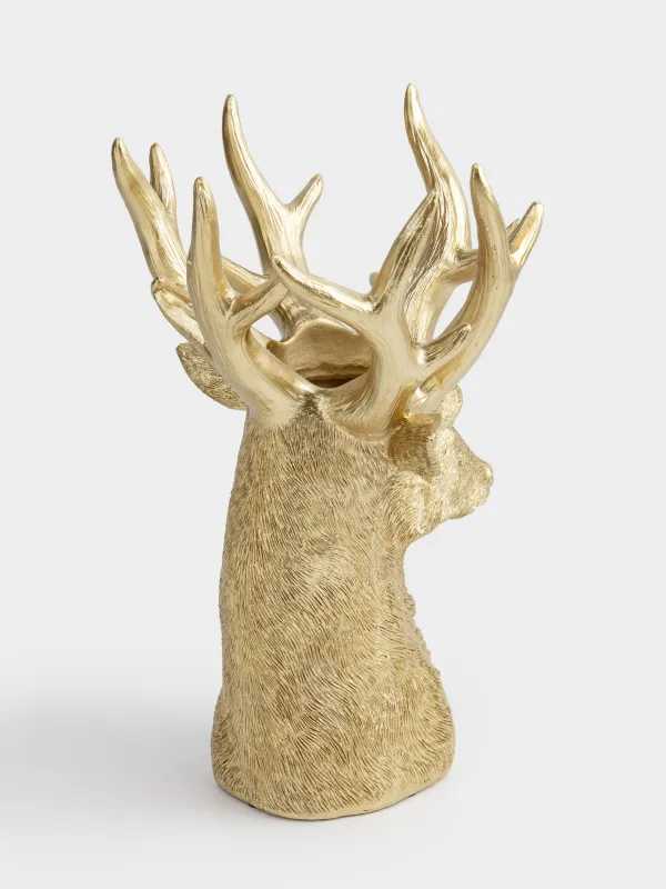 Ваза декоративная, 30 см, полирезин, Deer gold, image-3